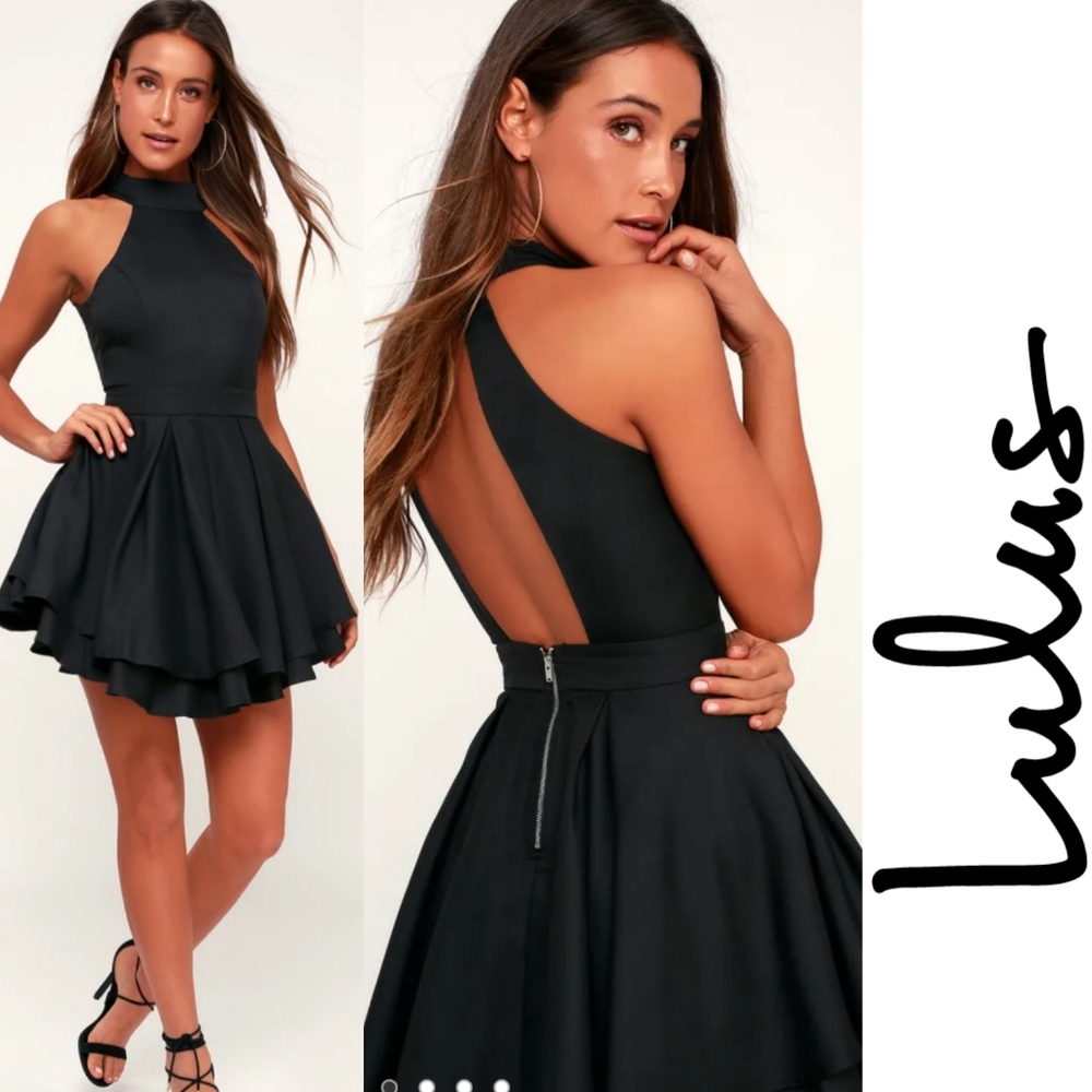 Lulu's Rehearsal black Skater Dress